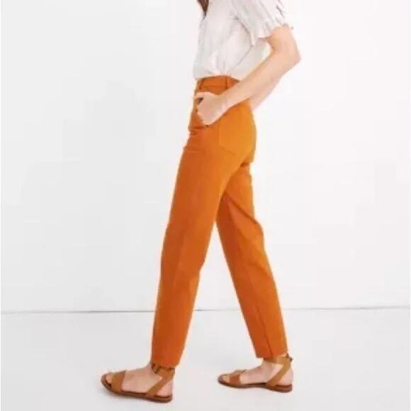 Madewell Burnt Orange High Rise Tapered Pants Jeans SZ 32 - Picture 2 of 10
